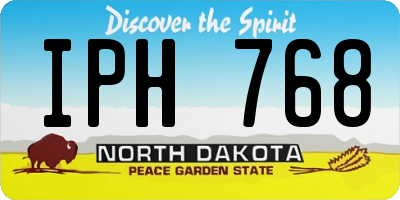 ND license plate IPH768