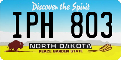 ND license plate IPH803