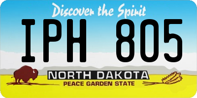 ND license plate IPH805