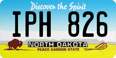 ND license plate IPH826
