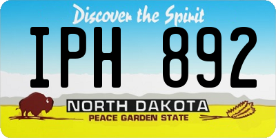 ND license plate IPH892