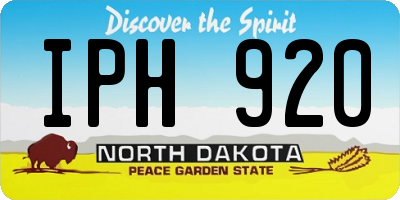 ND license plate IPH920
