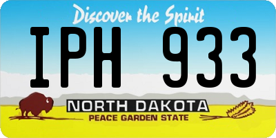 ND license plate IPH933