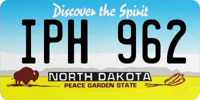 ND license plate IPH962