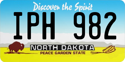ND license plate IPH982