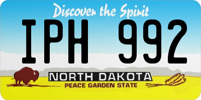 ND license plate IPH992