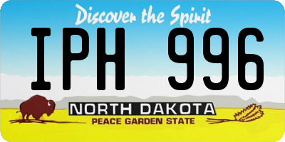 ND license plate IPH996