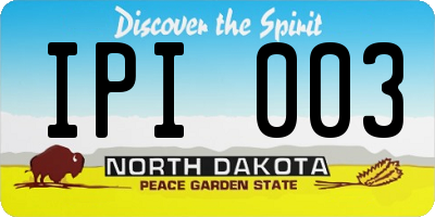 ND license plate IPI003
