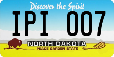 ND license plate IPI007