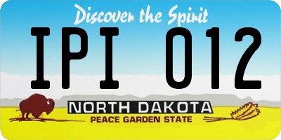 ND license plate IPI012