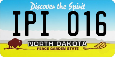 ND license plate IPI016