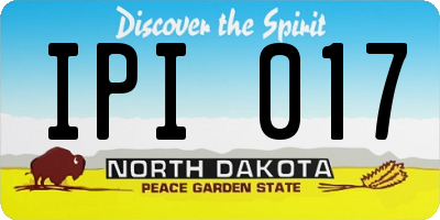 ND license plate IPI017