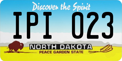 ND license plate IPI023