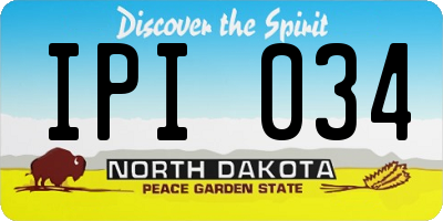 ND license plate IPI034