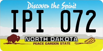 ND license plate IPI072