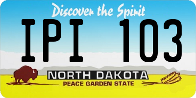 ND license plate IPI103