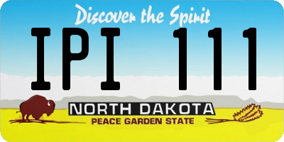 ND license plate IPI111