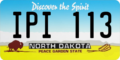 ND license plate IPI113