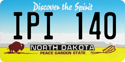 ND license plate IPI140