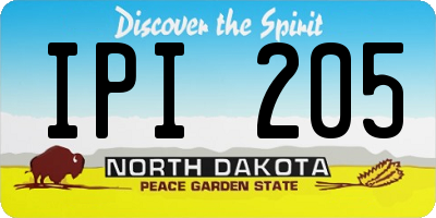 ND license plate IPI205