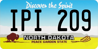 ND license plate IPI209