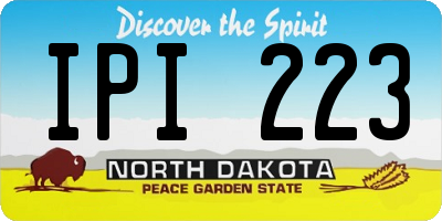 ND license plate IPI223