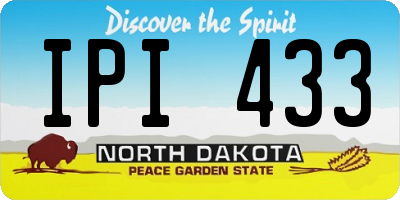 ND license plate IPI433