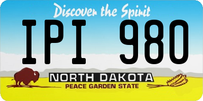 ND license plate IPI980