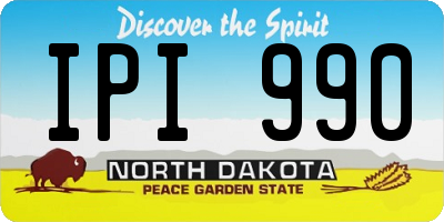 ND license plate IPI990