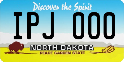 ND license plate IPJ000