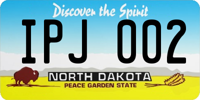 ND license plate IPJ002