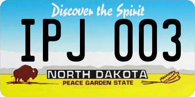 ND license plate IPJ003