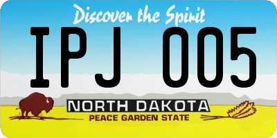 ND license plate IPJ005