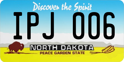 ND license plate IPJ006