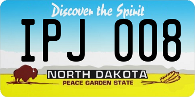 ND license plate IPJ008