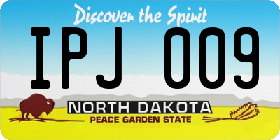 ND license plate IPJ009