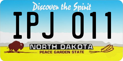 ND license plate IPJ011