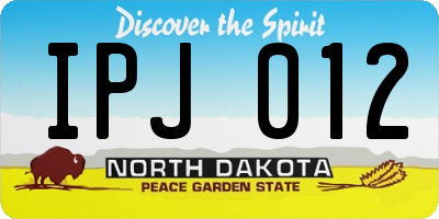 ND license plate IPJ012
