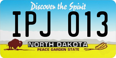 ND license plate IPJ013