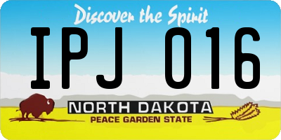 ND license plate IPJ016