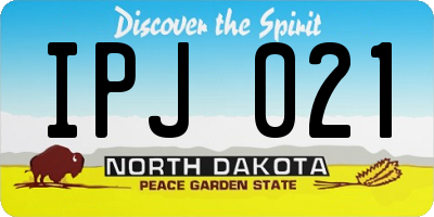 ND license plate IPJ021