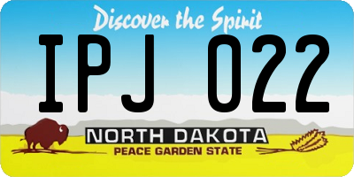 ND license plate IPJ022