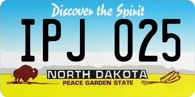 ND license plate IPJ025