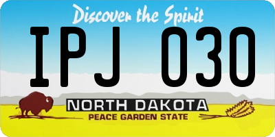 ND license plate IPJ030