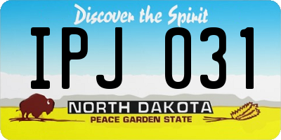 ND license plate IPJ031