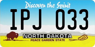 ND license plate IPJ033