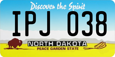 ND license plate IPJ038