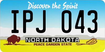 ND license plate IPJ043
