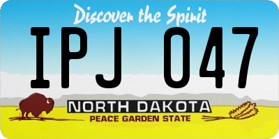 ND license plate IPJ047