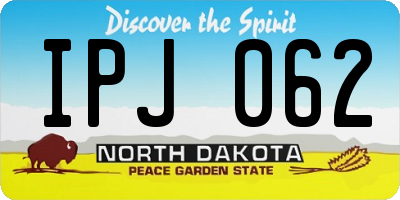 ND license plate IPJ062